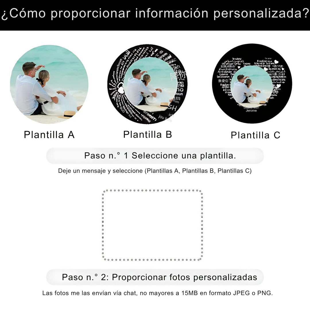 Collar con foto de corazón personalizado