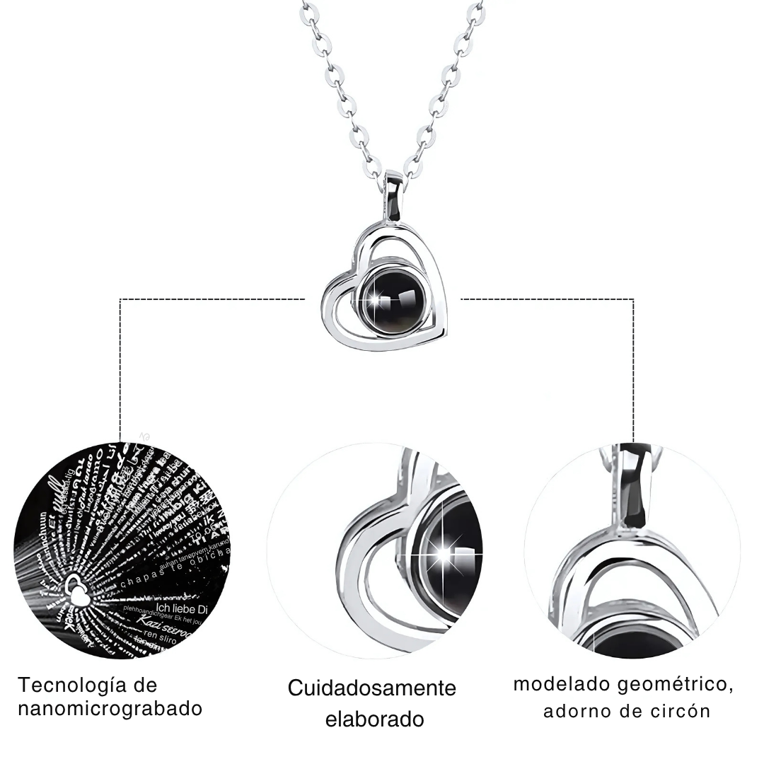 Collar con foto de corazón personalizado